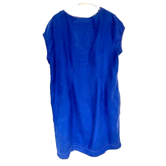 Boden  Shift Dress  * Jessica *  Lapis Blue * Size US 16L *  Chambray Linen Look - Picture 7 of 8